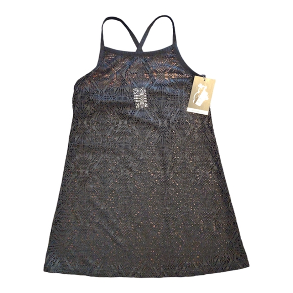 Art Class Girls' Solid Crochet Swimsuit Cover up Dress - Picture 3 of 5